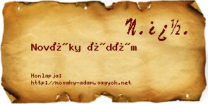 Nováky Ádám névjegykártya